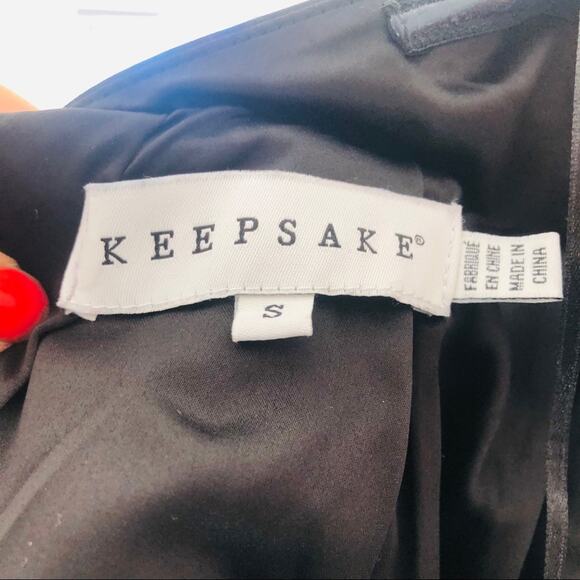 KEEPSAKE REVOLVE Black Slit Neck Fit Flare Halter LBD Mini Open Back Dress Small - Picture 6 of 8